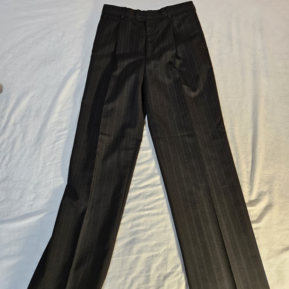 MAC Cosmetics Men's Charcoal Pinstripe Pants